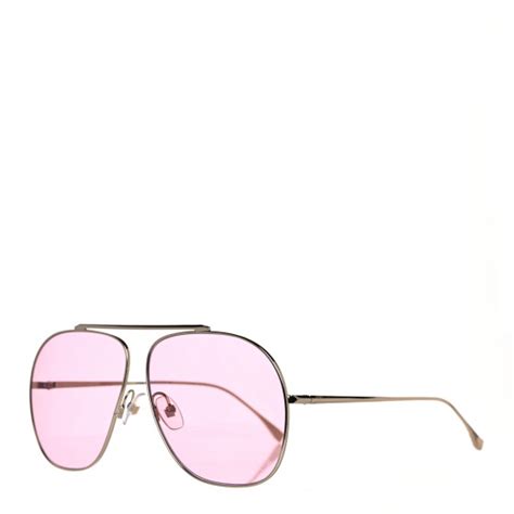 FENDI Metal FF Family Aviator Sunglasses FF0407/G/S Gold 